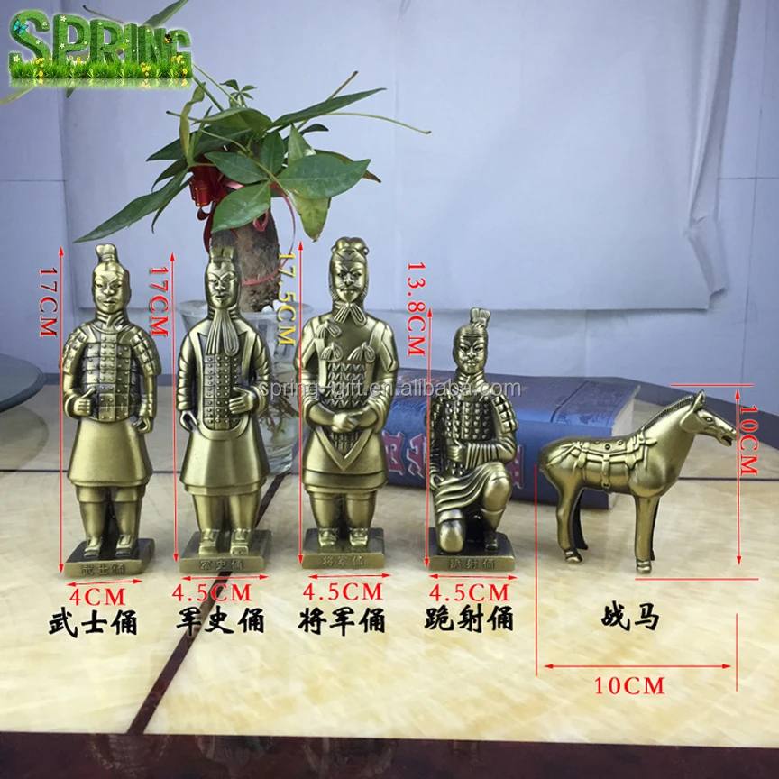 秦の始皇帝 兵馬俑 金属製レプリカモデル 中国土産 記念品 ギフト