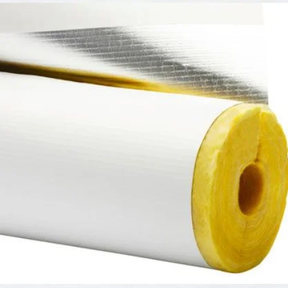 Fiberglass Pipe Insulation glass wool  with all-service vapor retarder jacket with ASJ