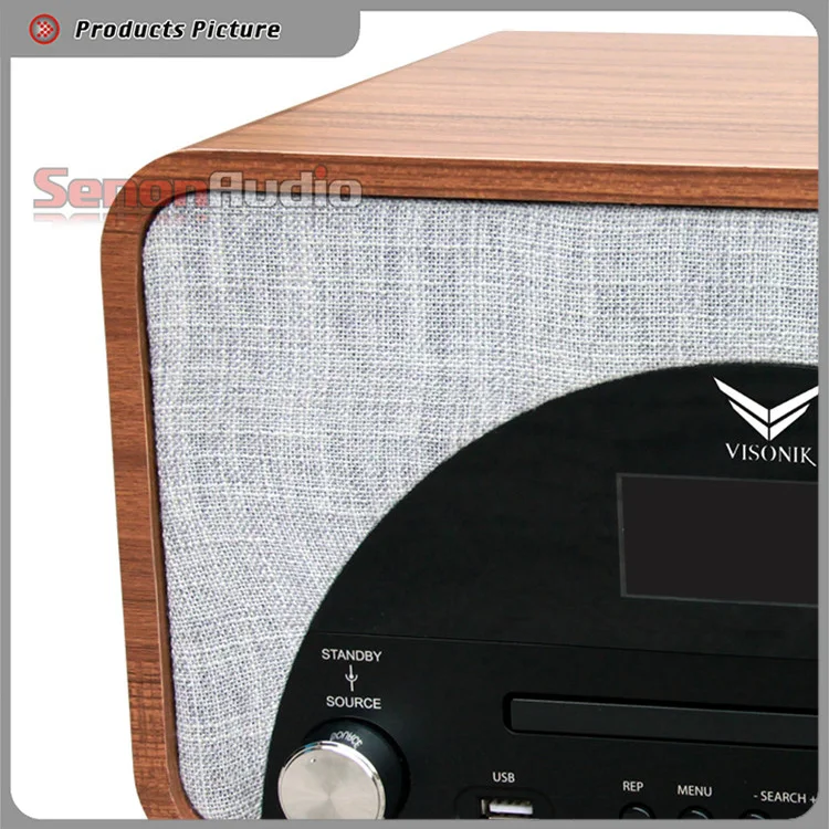 Ретро Деревянный винтажный проигрыватель записей USB с AM и FM