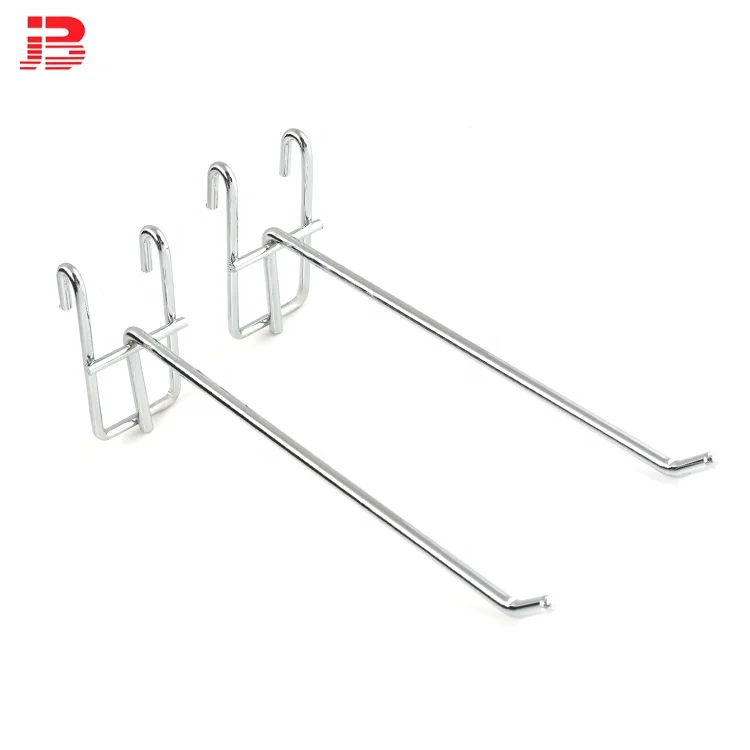 JINBIN Metal Chrome Grid Wall Hook Display Single Hanging Meshwall Hook supplier