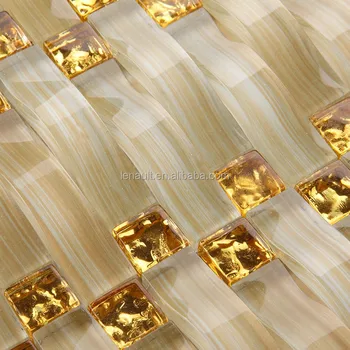 Foshan glass golden mosaic tile