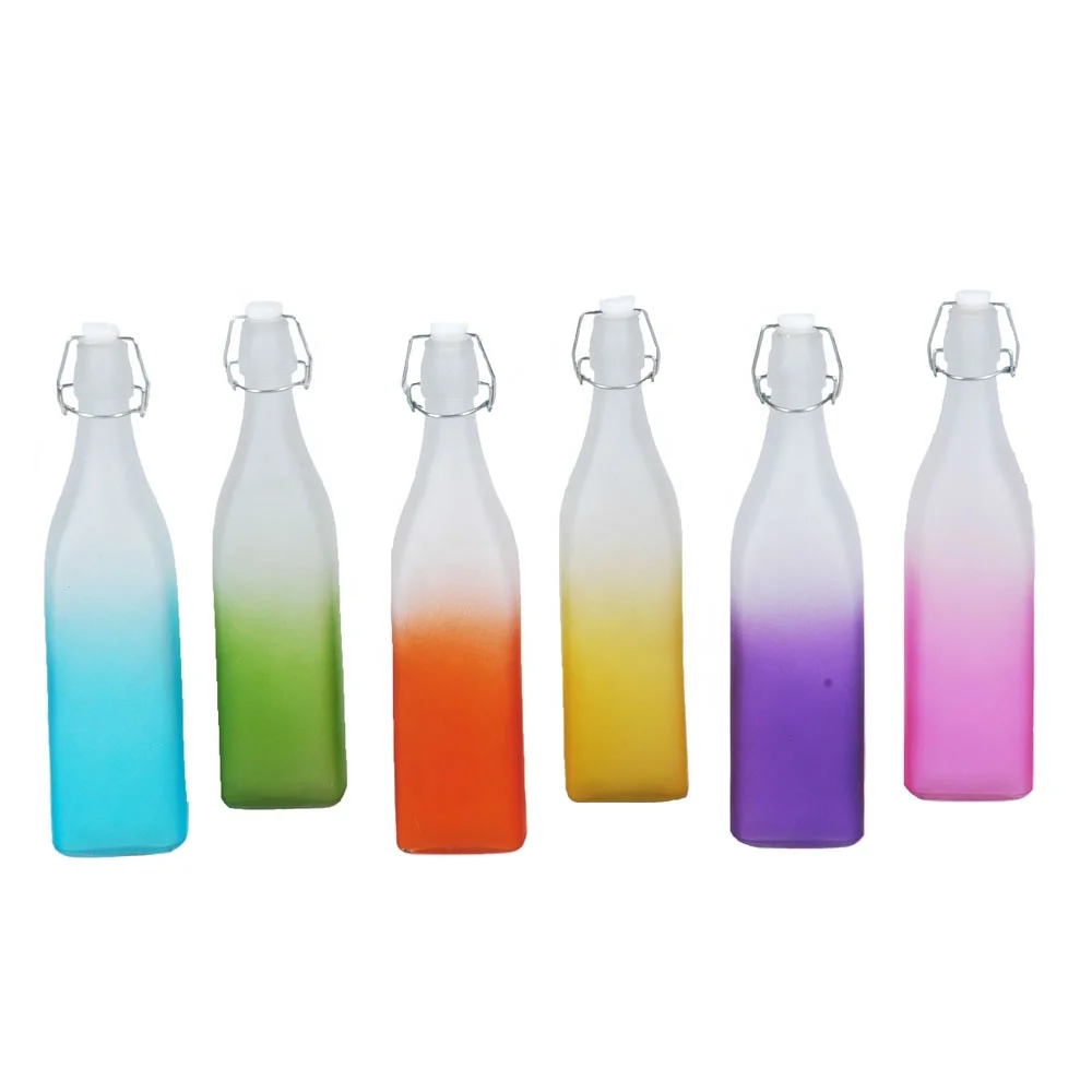 1000毫升方形彩色饮料瓶带夹盖