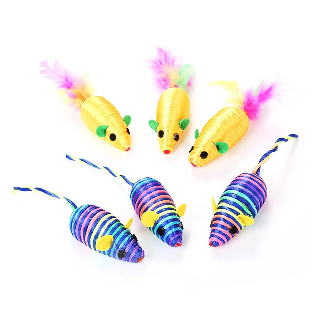 rainbow mouse cat toy