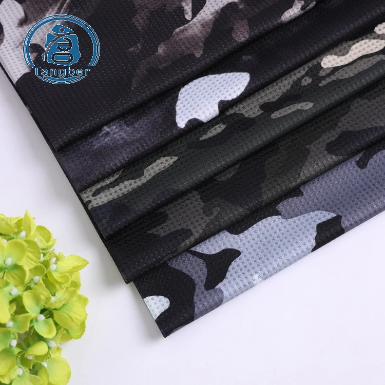 
 Китайский поставщик, камуфляжная сетчатая ткань с принтом на заказ из 100 полиэстера для спортивной одежды  