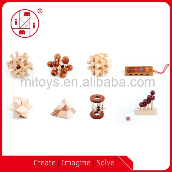 New 3d Atom Display Wooden Puzzle Solutions Iq Game Wooden Cube Brain