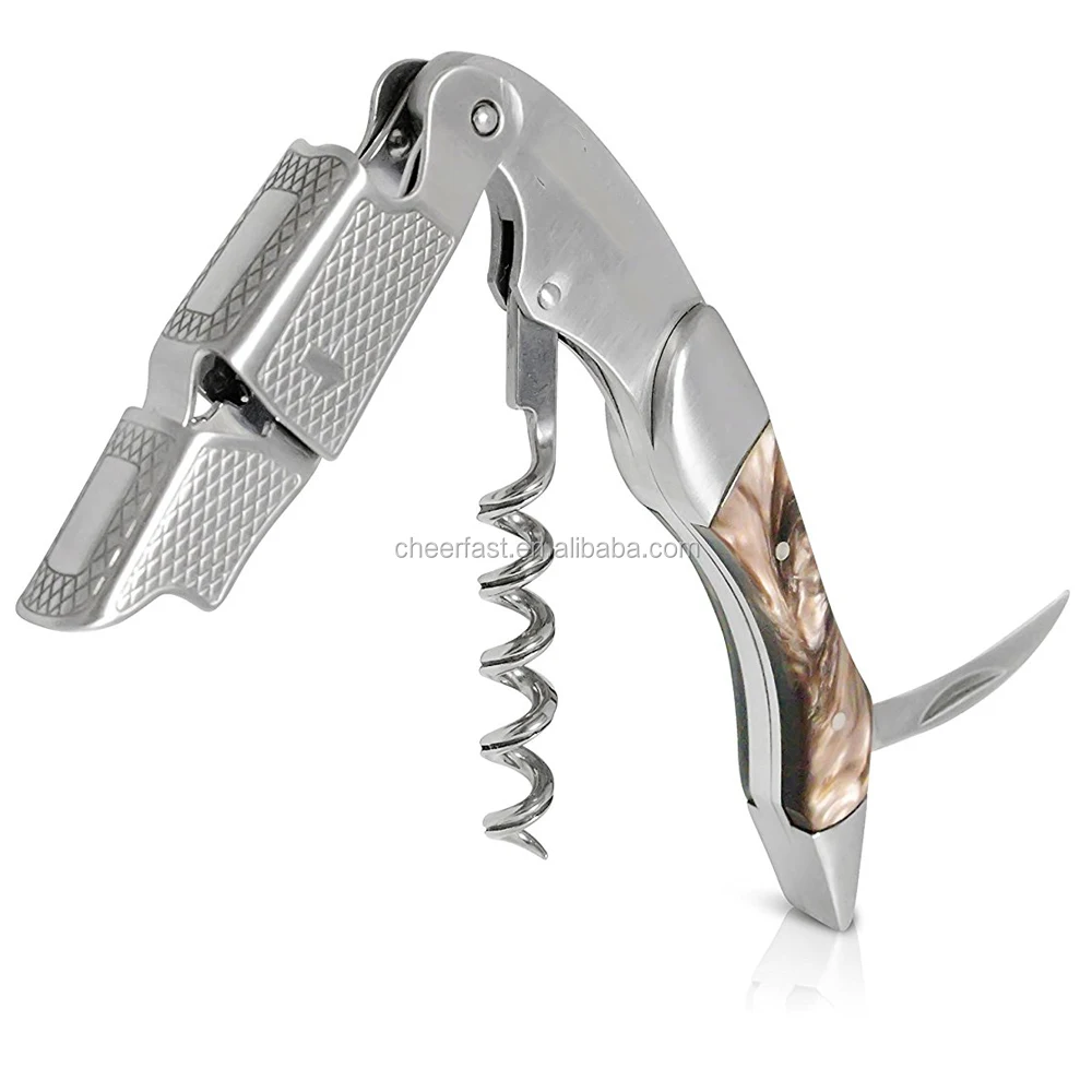 Лазерная гравировка логотипа каучуковая рукоятка красный винный штопор открывалка для бутылок из нержавеющей стали серебристого цвета винные пробки