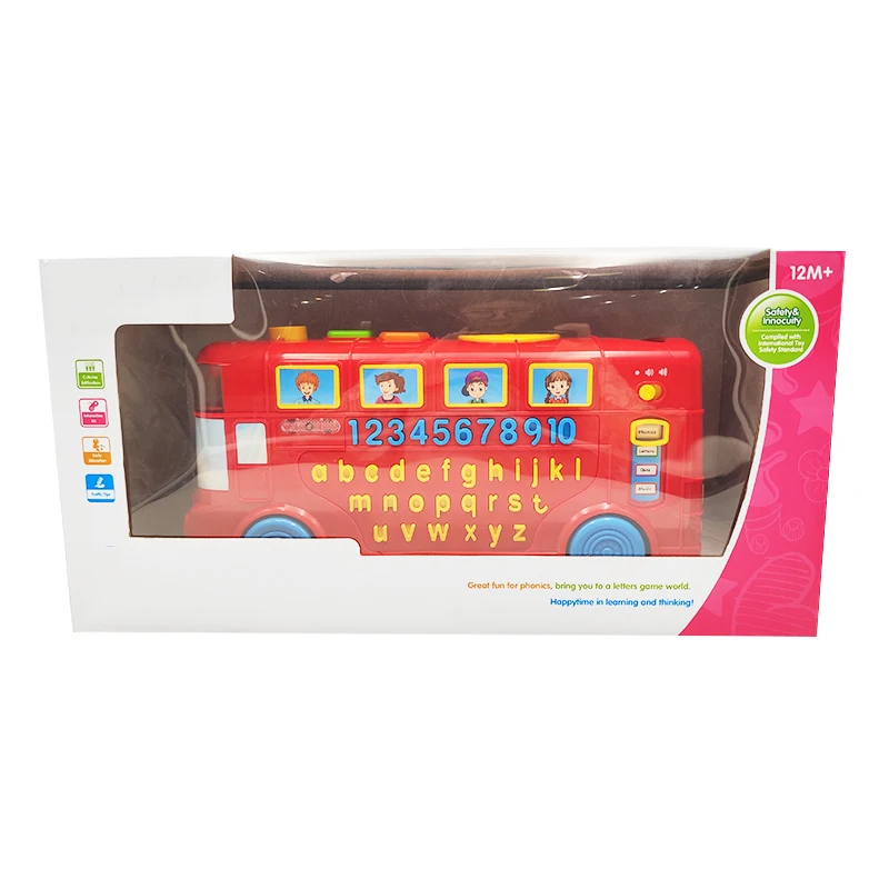 Детская развивающая игрушка Многофункциональный школьный автобус с алфавитом пластиковая для детей