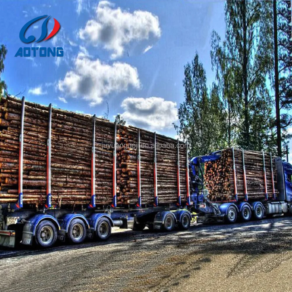 China for Forest Wooden Log Transport Semi Trailer Timber Truck Trailers Wood/log/timber Loading Flatbed Semi Trailer for Sale