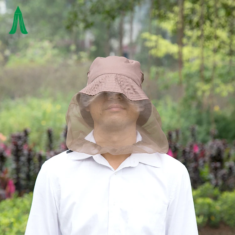 Mosquito Head Net Treated Customized Full Cover Protected Polyester Mosquito Net Hat