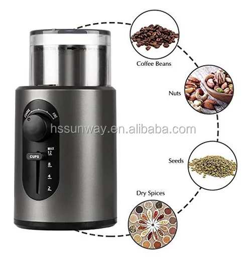 Geepas 200W Electric Coffee & Spice Grinder - Stainless Steel Blades, 80g Capacity