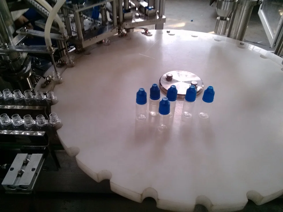 Automatic small glass plastic bottle capping e liquid juice essential oil eye drop filling machine