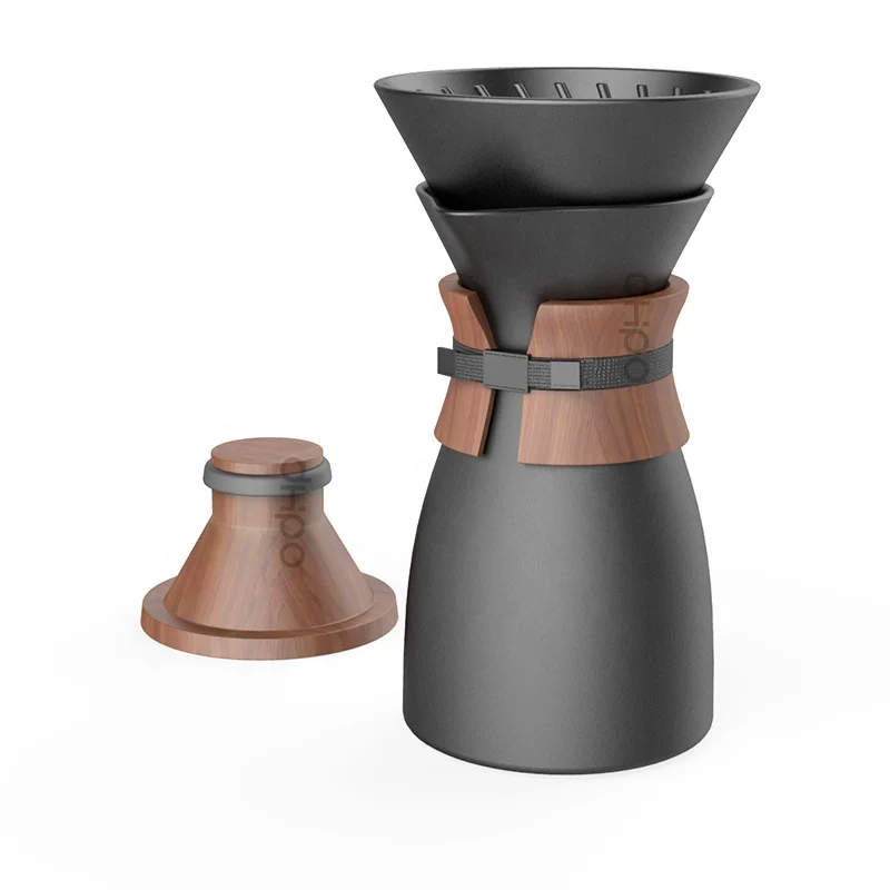 Palatti Mist Porcelain Pour Over Coffee Dripper, Ceramic Pour Over Coffee Maker, Adapt To V60 Styles Cone Filters, Faster Flow Rate, Interchangeable Wall And Base, 1-4 Cups