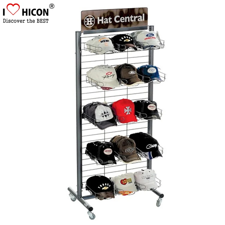 Athletic Metal Multiple Hat Display Rack Wholesale For Retail Store