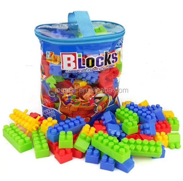 Basic Plastic Building Blocks - Jumbo in refill bag