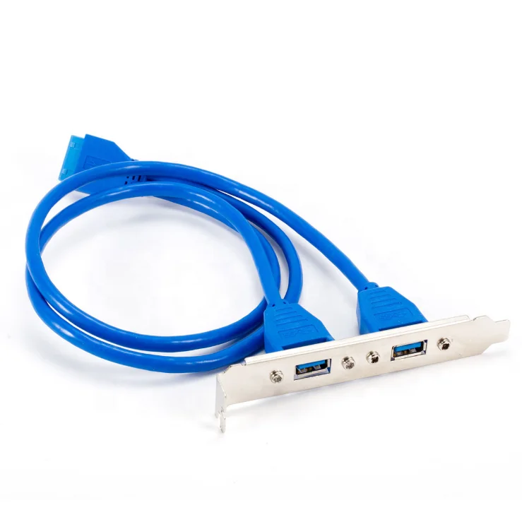 20Pin to Double USB 3.0 12cm Baffle Plate Line Extension Cable 