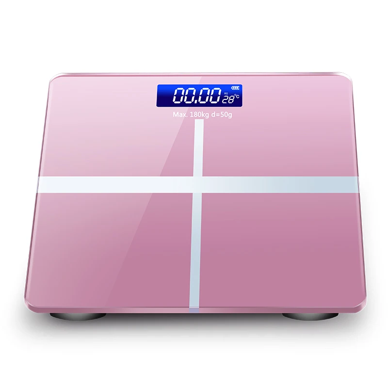 Weighing Scale Digital Weight Scale, Bathroom Body Scale, Smart Electronic  Scales, LCD Display, Body Weighing, 180Kg, Pink