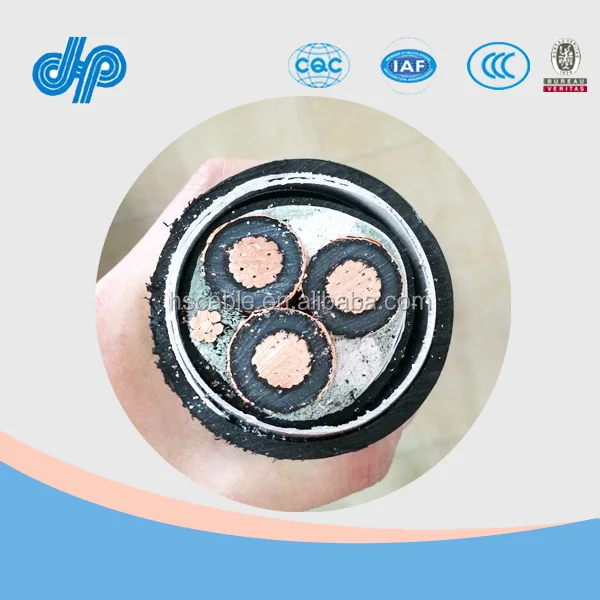 5KV 8KV 15KV 3C with Ground Multiconductor XLPE PVC AIA Aluminum Interlocked Armoured Power Cable 350 MCM