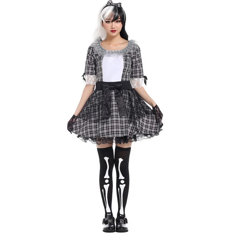 black and white checkered dress costume