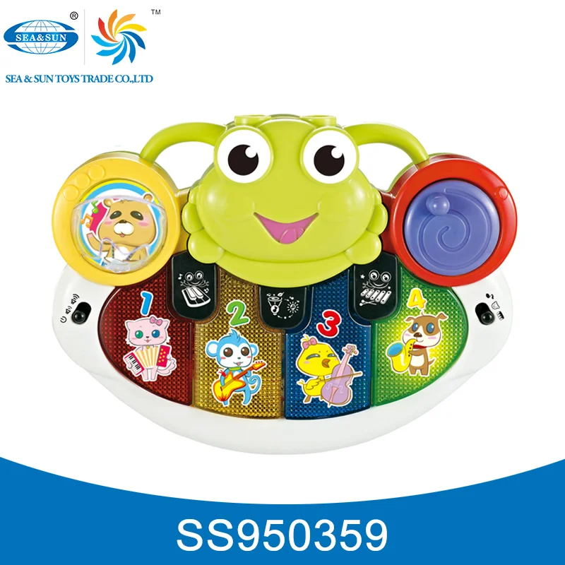 2 в 1 многофункциональная электрическая музыкальный инструмент Лягушка пианино проектор игрушка со светом