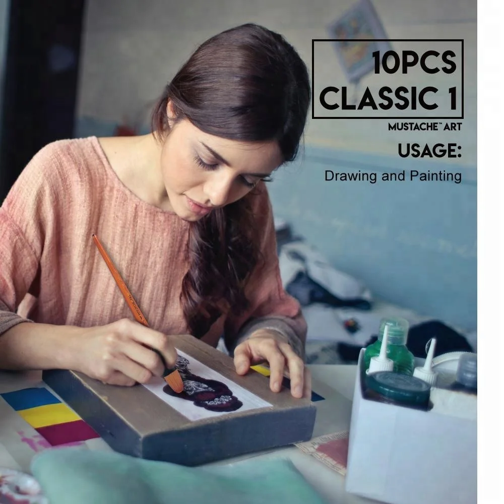 Усы 10 шт. акриловый набор синтетических кистей для оптовых продаж товары рукоделия картины художника