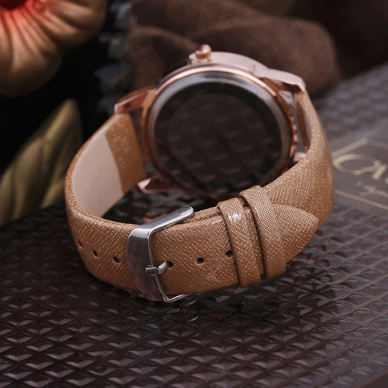 Crystal Charm Ladies Wrist Watches CMK Brand Quartz Watch Women Leather Watch