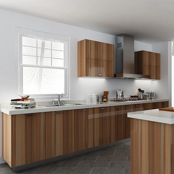 Modern Kitchen Cupboard with Melamine Board Carcase Wall Mounted Hinge Faucet and Sink-Rady Made for Kenya Project