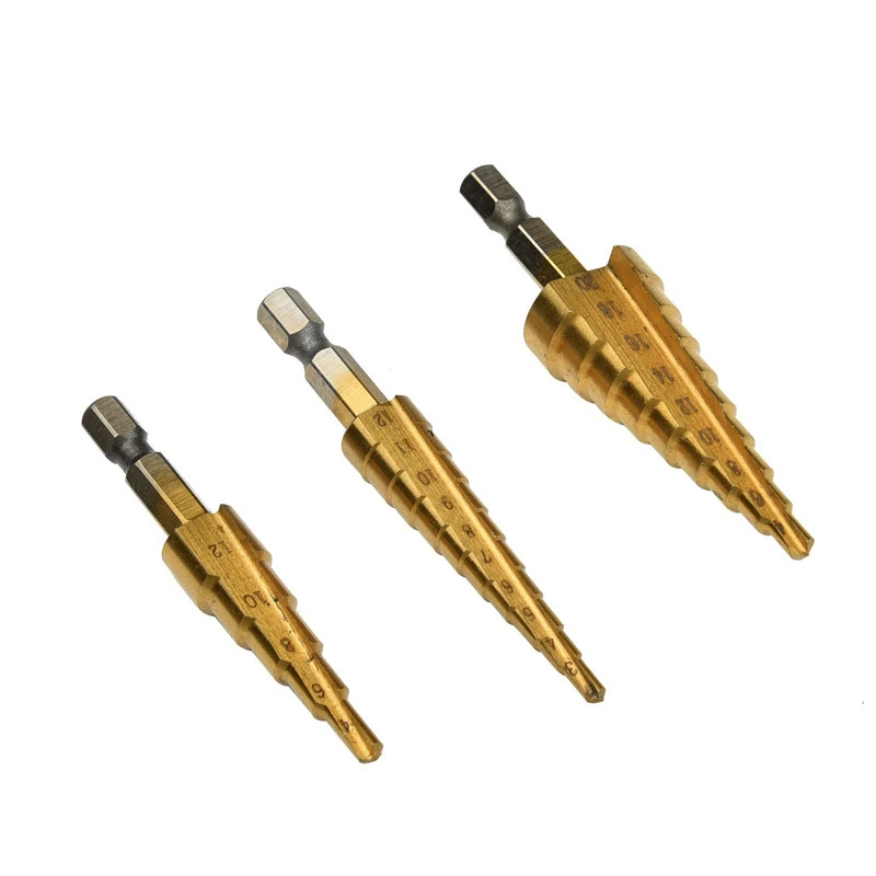 Step Drill Bit Saw Drill Bit Set Titanium 4-12 4-20 4-32mm Wood Metal Hole Cutter Cone Drills Drilling Tool 3 6 8mm Twist Drill - 1420 - View #9