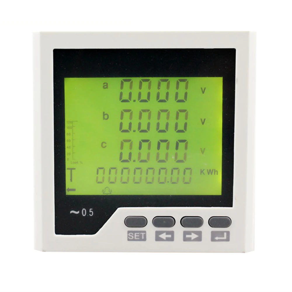 3D3Y Digital Panel Multifunction Meter Current Voltage RS485 Communication Panel Size 96*96mm with LCD for Distribution Box