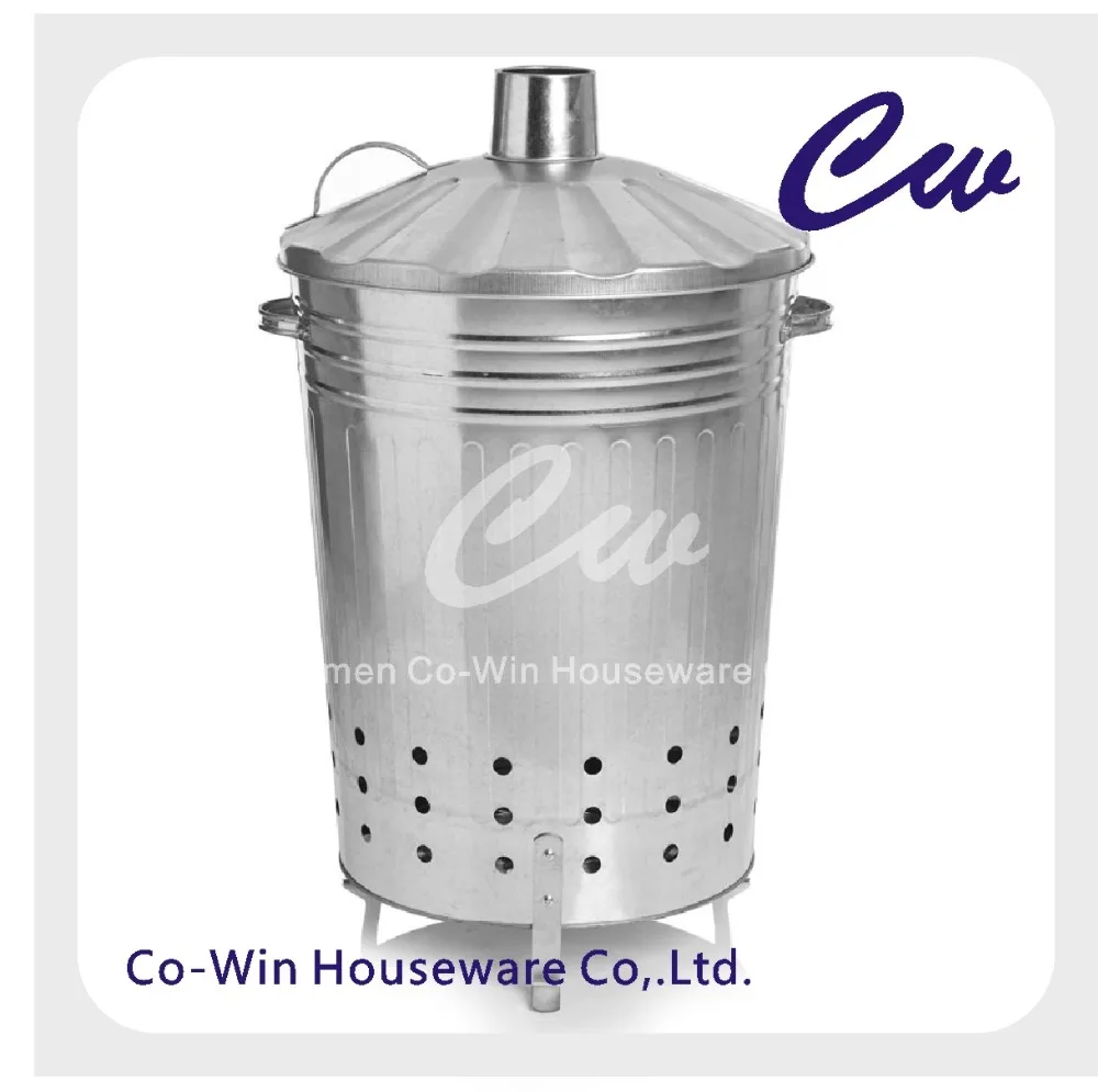 
 75 л литровый Гальванизированный металлический садовый мусорный контейнер  