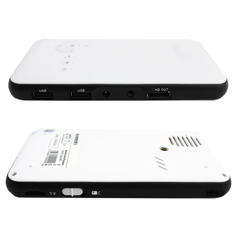 Built-in Battery Smart Mini Pocket Projector HD OEM Digital Projector M6 with Rockchip RK3128 Quad Core Processor 1GB/8GB