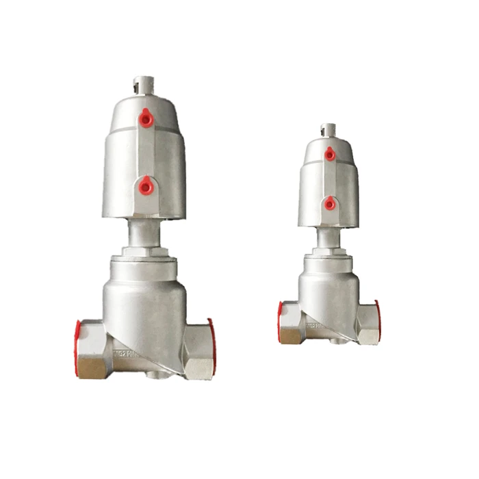 Thread type pneumatic angle seat valve for steam stainless steel seat valve