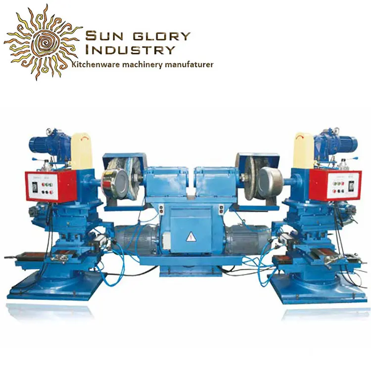 Double Heads Semi Automatic Cookware Lid Metal Polishing Machine Polishing Machine