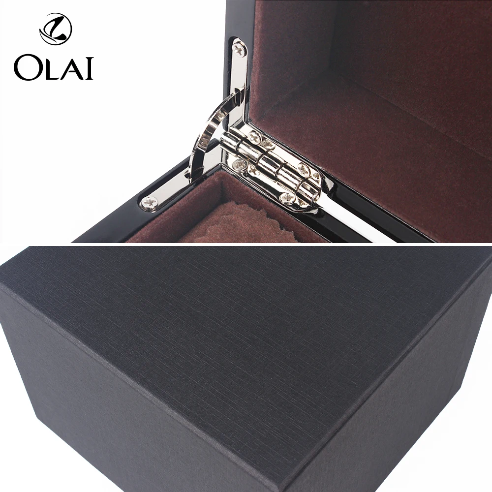 Роскошная черная лакированная деревянная коробка для часов для упаковки с защитным покрытием