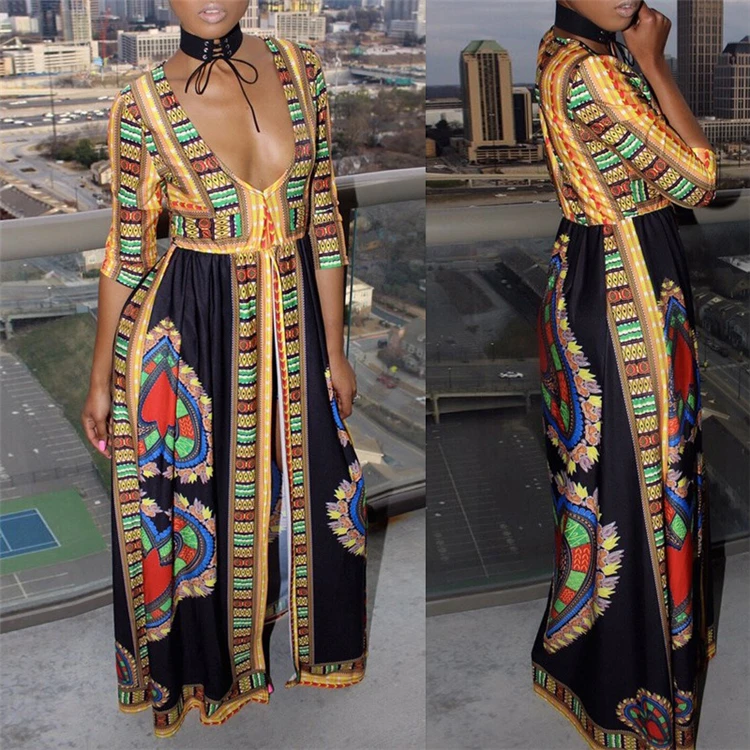 Мусульманские женщины в африканском стиле Kitenge платье конструкций