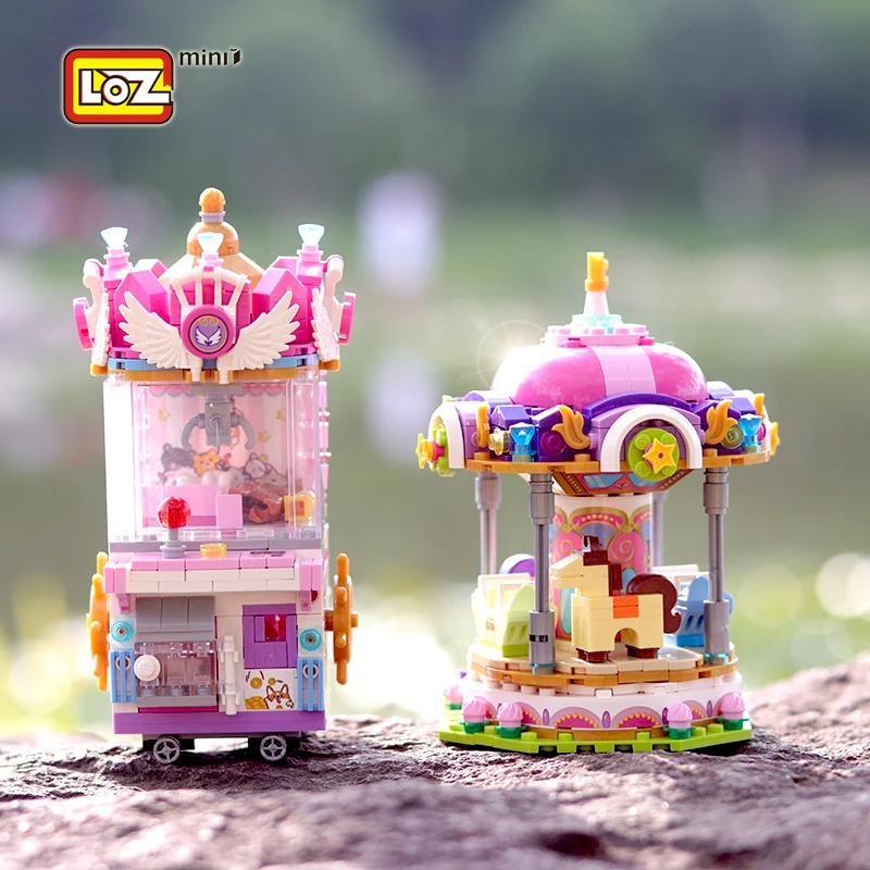 LOZ Amusement Park Series Model Building Block Roller Coaster Ferris Wheel  Model Decoration