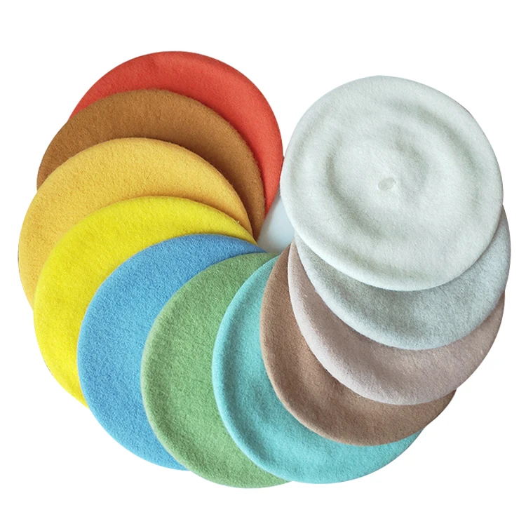 Специальное предложение, оптовая продажа, берет с вышивкой на заказ, однотонный шерстяной берет для женщин