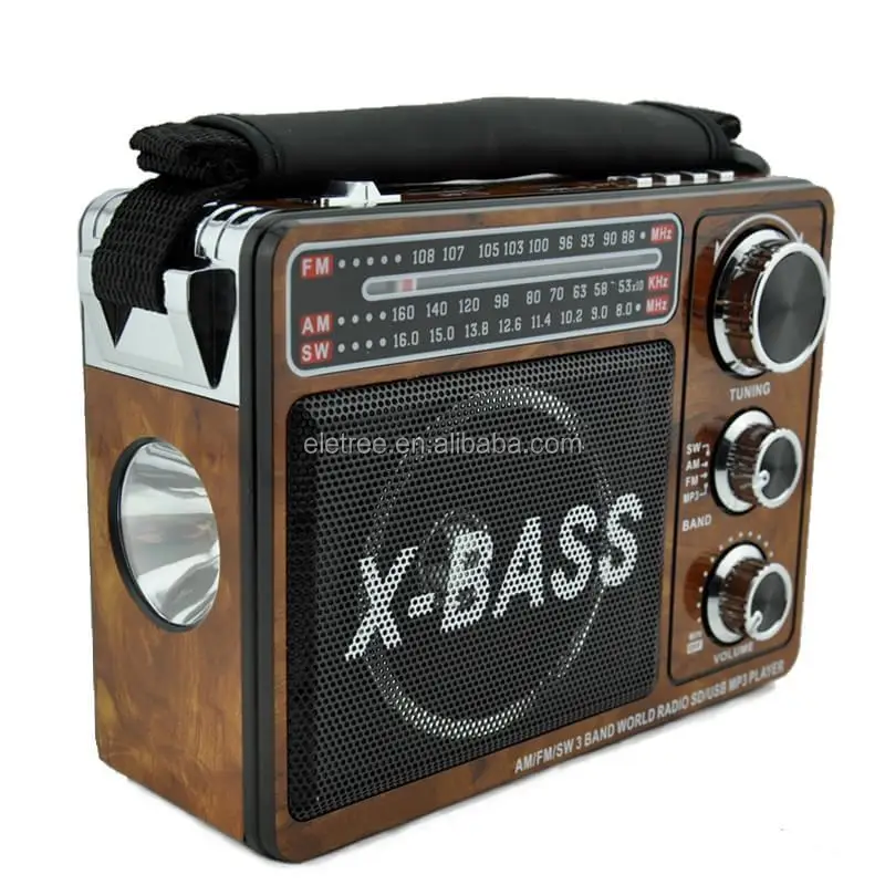 Radio portátil, Radio FM con batería Recargable de Gran Capacidad (3000  mAh), Soporte MP3/SD/USB/AUX,Red