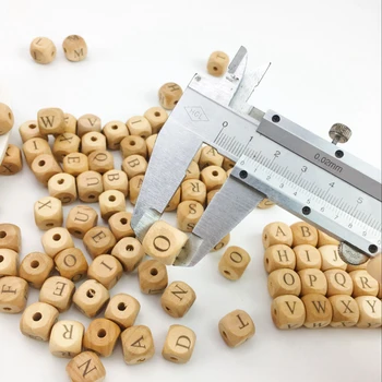 Custom Letter 10mm 12mm Wooden Cube Keychain Greek Letter Beads