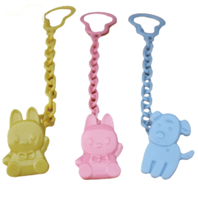 2pcs lot Cute Cartoon Design Kids Baby Pacifier Clips Pink PP Plastic Infant Girls Boys Security