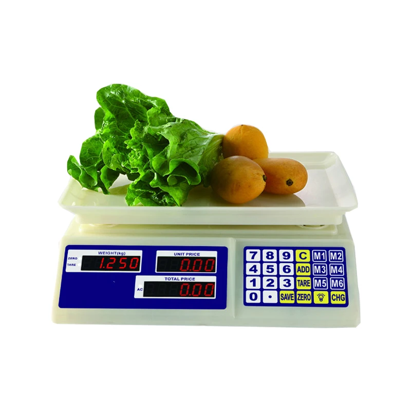 Digital Kitchen Scale, Commercial Price Scale, 40kg/5g Rechargeable Digital  Price Computing Scale for Meat Fruit Vegetable