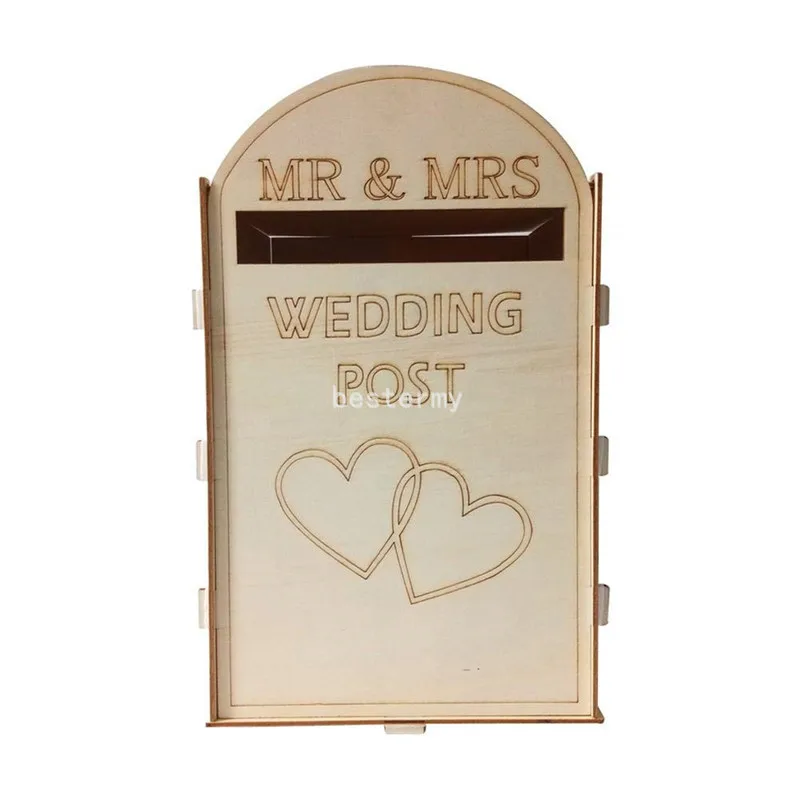 Flat Pack Unpainted MDF for Cards etc Royal Mail Styled Wedding Post Box 