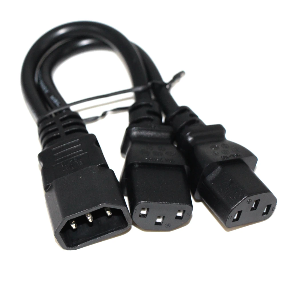 Calvas IEC Male/Female Power Splitter Y Cable 5pcs, C14 Male to 2 X C13 Female Splitter Power Cord 