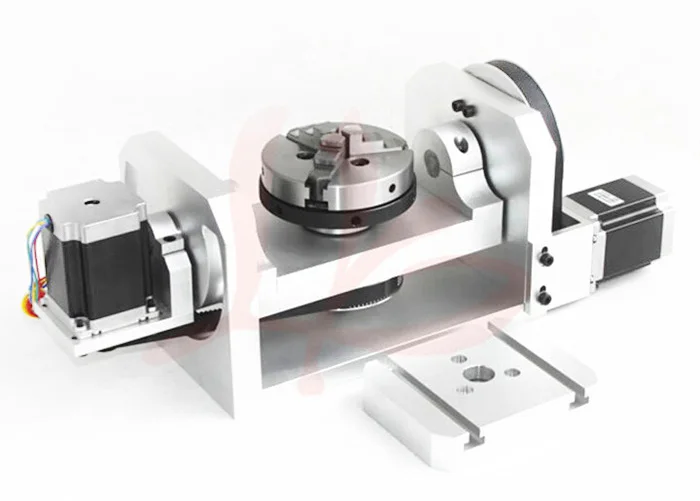 
 Mini cnc 4th aixs / 5th axis / A aixs вращающаяся ось с патроном и столом для маршрутизатора с ЧПУ  &nbsp;