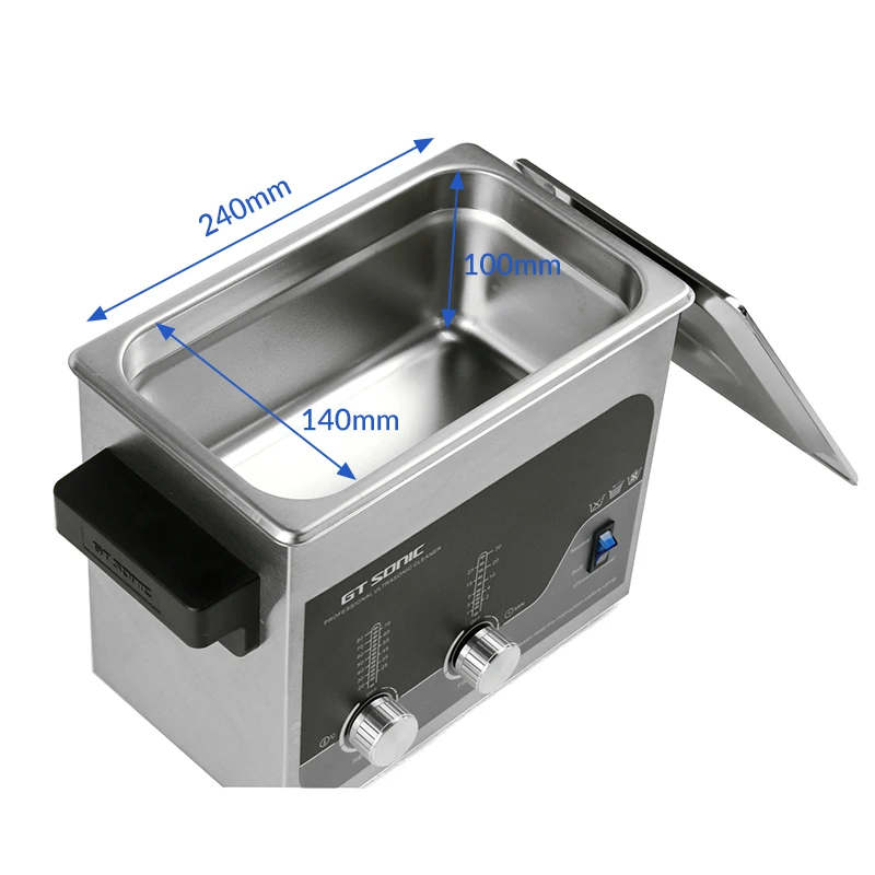 GT SONIC Digital Heated Cleaning Machine 3 Liter Ultrasonic Cleaner with Deagas Timer Heater