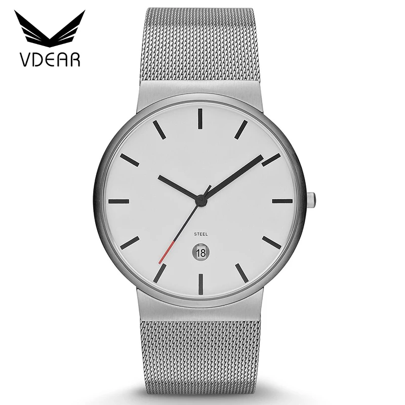 Chronograph luxury minimal 3 atm water resistant stainless steel watch case men watch 2016 wrist