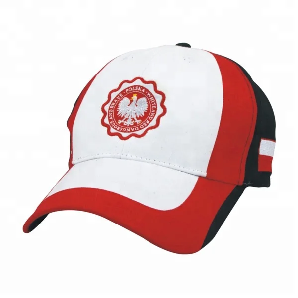 Contrast Eyelet 3D Puff Embroidered Poland Baseball Cap Hat