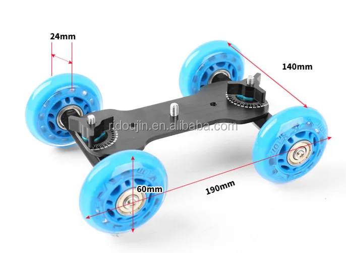 4 Wheels Desktop DSLR Camera Video Photography DV Rail Track Slider Photography Dolly Car