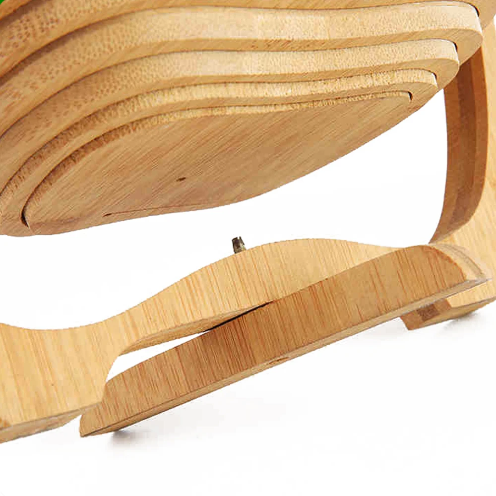 Small Medium Large Size Apple Shaped Wholesale Wood Bamboo Hanging Basket Set for Snacks and Nuts Tray