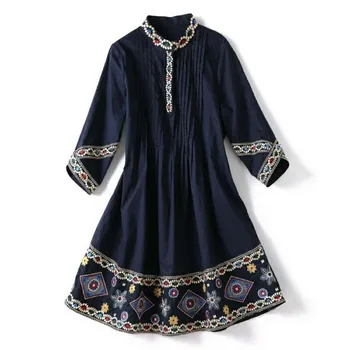 Seven Sleeve Mexican Embroidered Umbrella Dress