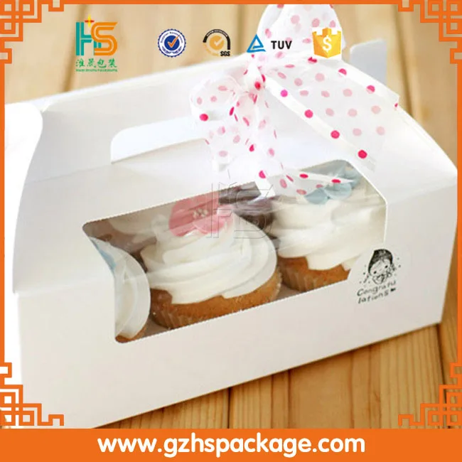 Еда на вынос упаковка складной бумаги кекс окно